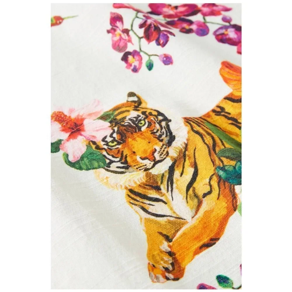 Anthropologie Tropical Tiger Print Dish Towel